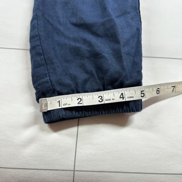 Athleta Pants Womens 6 Navy Blue Cabo Linen Jogger Drawstring Breathable Casual - Picture 12 of 12